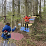 jeunes garçons sur parcours accrobranche