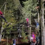 enfants dans les arbres sur parcours accrobranche