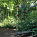 accrobranche et table de pic nic