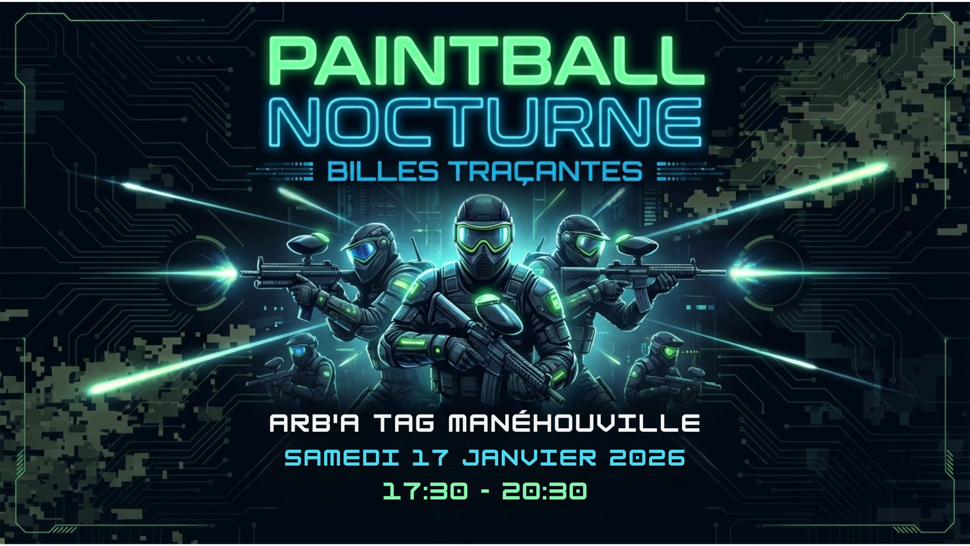 Paintball nocturne avec billes traçantes